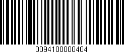 Código de barras (EAN, GTIN, SKU, ISBN): '0094100000404'