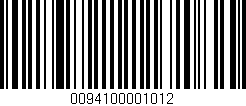 Código de barras (EAN, GTIN, SKU, ISBN): '0094100001012'