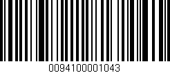 Código de barras (EAN, GTIN, SKU, ISBN): '0094100001043'