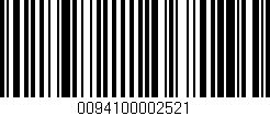 Código de barras (EAN, GTIN, SKU, ISBN): '0094100002521'