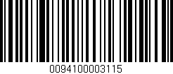 Código de barras (EAN, GTIN, SKU, ISBN): '0094100003115'