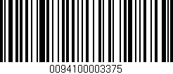 Código de barras (EAN, GTIN, SKU, ISBN): '0094100003375'