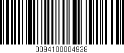 Código de barras (EAN, GTIN, SKU, ISBN): '0094100004938'