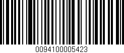 Código de barras (EAN, GTIN, SKU, ISBN): '0094100005423'