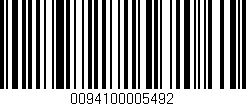 Código de barras (EAN, GTIN, SKU, ISBN): '0094100005492'