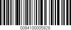 Código de barras (EAN, GTIN, SKU, ISBN): '0094100005928'