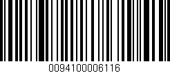 Código de barras (EAN, GTIN, SKU, ISBN): '0094100006116'