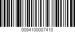 Código de barras (EAN, GTIN, SKU, ISBN): '0094100007410'