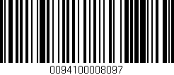 Código de barras (EAN, GTIN, SKU, ISBN): '0094100008097'