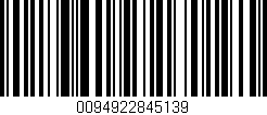 Código de barras (EAN, GTIN, SKU, ISBN): '0094922845139'