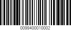 Código de barras (EAN, GTIN, SKU, ISBN): '0099400010002'