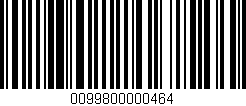 Código de barras (EAN, GTIN, SKU, ISBN): '0099800000464'