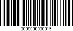 Código de barras (EAN, GTIN, SKU, ISBN): '0099800000815'