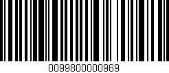 Código de barras (EAN, GTIN, SKU, ISBN): '0099800000969'