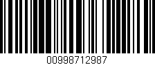 Código de barras (EAN, GTIN, SKU, ISBN): '00998712987'