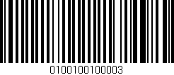 Código de barras (EAN, GTIN, SKU, ISBN): '0100100100003'