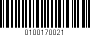 Código de barras (EAN, GTIN, SKU, ISBN): '0100170021'