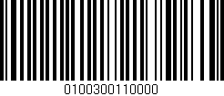 Código de barras (EAN, GTIN, SKU, ISBN): '0100300110000'