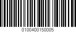 Código de barras (EAN, GTIN, SKU, ISBN): '0100400150005'