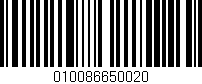 Código de barras (EAN, GTIN, SKU, ISBN): '010086650020'