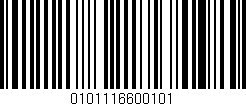 Código de barras (EAN, GTIN, SKU, ISBN): '0101116600101'
