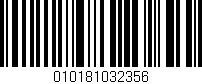Código de barras (EAN, GTIN, SKU, ISBN): '010181032356'