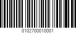 Código de barras (EAN, GTIN, SKU, ISBN): '0102700010001'