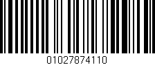 Código de barras (EAN, GTIN, SKU, ISBN): '01027874110'