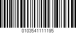 Código de barras (EAN, GTIN, SKU, ISBN): '0103541111195'