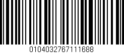 Código de barras (EAN, GTIN, SKU, ISBN): '0104032767111688'