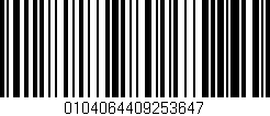 Código de barras (EAN, GTIN, SKU, ISBN): '0104064409253647'