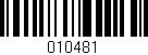 Código de barras (EAN, GTIN, SKU, ISBN): '010481'