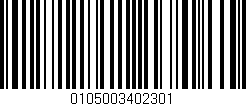 Código de barras (EAN, GTIN, SKU, ISBN): '0105003402301'
