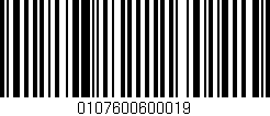 Código de barras (EAN, GTIN, SKU, ISBN): '0107600600019'