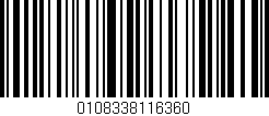Código de barras (EAN, GTIN, SKU, ISBN): '0108338116360'