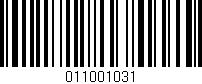 Código de barras (EAN, GTIN, SKU, ISBN): '011001031'