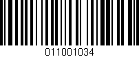 Código de barras (EAN, GTIN, SKU, ISBN): '011001034'