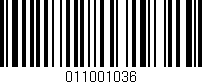 Código de barras (EAN, GTIN, SKU, ISBN): '011001036'