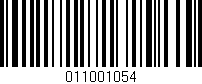 Código de barras (EAN, GTIN, SKU, ISBN): '011001054'