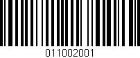 Código de barras (EAN, GTIN, SKU, ISBN): '011002001'