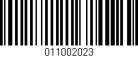 Código de barras (EAN, GTIN, SKU, ISBN): '011002023'