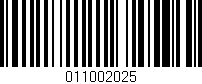 Código de barras (EAN, GTIN, SKU, ISBN): '011002025'