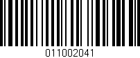 Código de barras (EAN, GTIN, SKU, ISBN): '011002041'