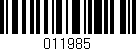 Código de barras (EAN, GTIN, SKU, ISBN): '011985'