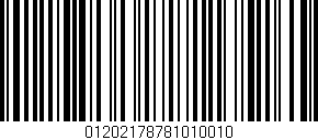 Código de barras (EAN, GTIN, SKU, ISBN): '01202178781010010'