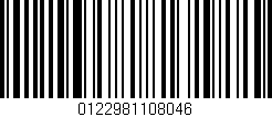 Código de barras (EAN, GTIN, SKU, ISBN): '0122981108046'