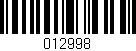 Código de barras (EAN, GTIN, SKU, ISBN): '012998'