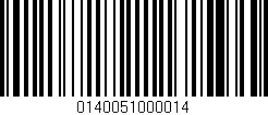Código de barras (EAN, GTIN, SKU, ISBN): '0140051000014'