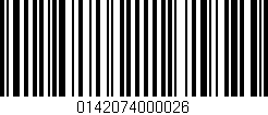 Código de barras (EAN, GTIN, SKU, ISBN): '0142074000026'