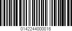 Código de barras (EAN, GTIN, SKU, ISBN): '0142244000016'